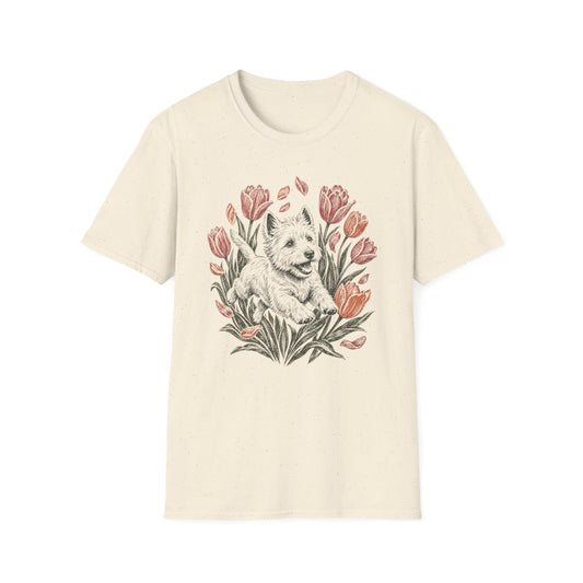 Tulip Garden Westie Tee - Natural