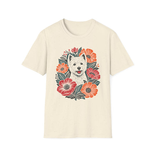 Vivid Bloom Westie Tee - Natural