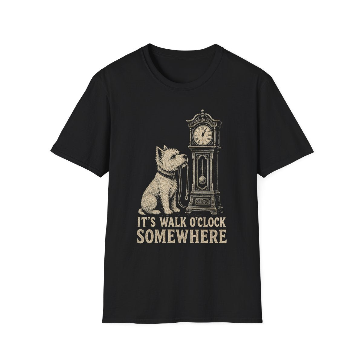 Walk O'Clock Westie Tee - Black