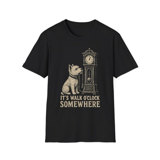Walk O'Clock Westie Tee - Black