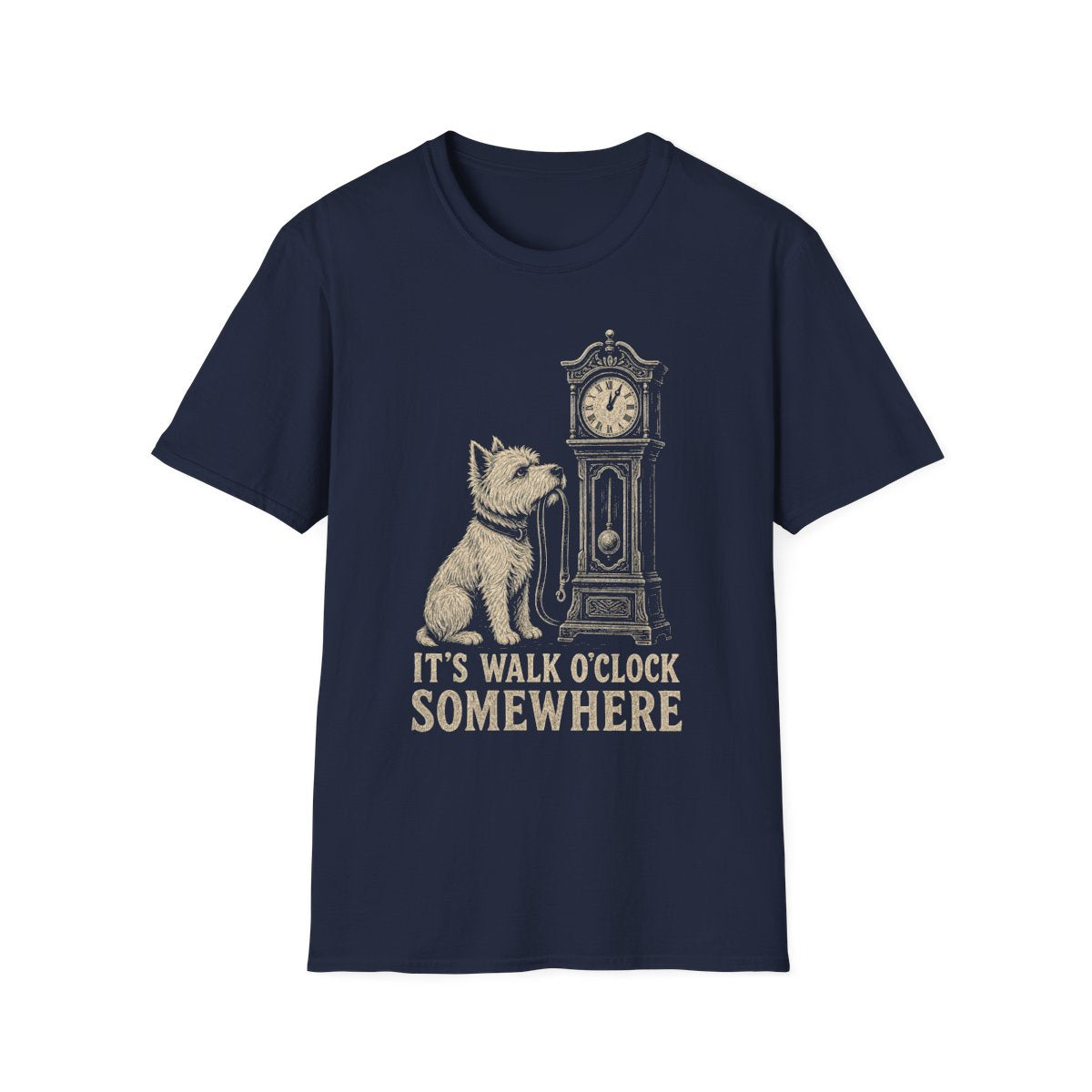 Walk O'Clock Westie Tee - Navy