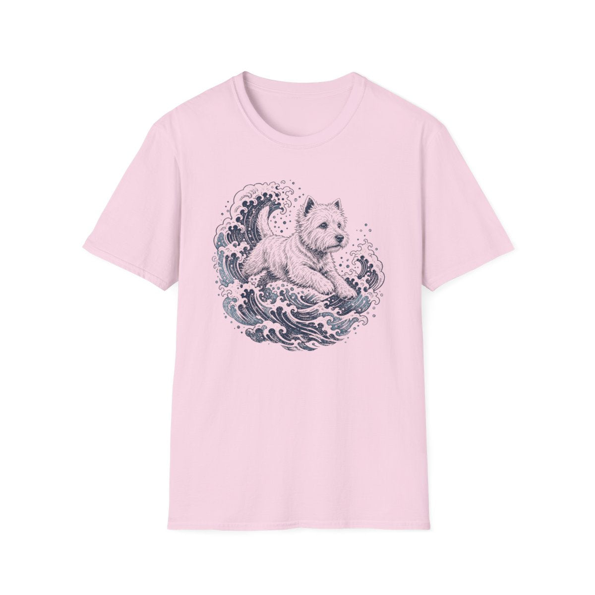 Wave Runner Westie Tee - Light Pink