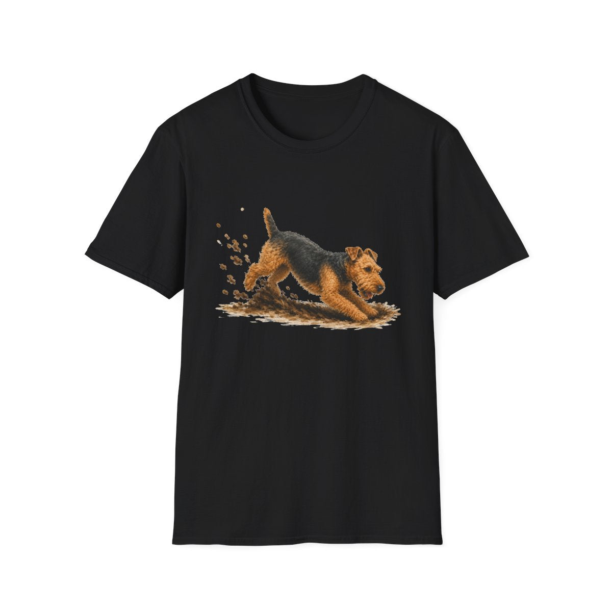 Welsh Terrier Excavating Mode On Tee - Black