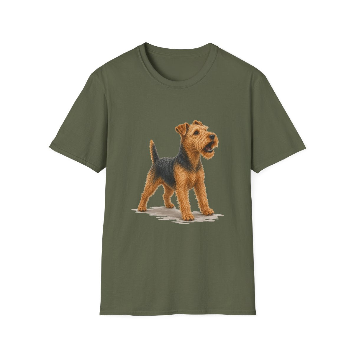 Welsh Terrier Head Of Security Tee - Military Green