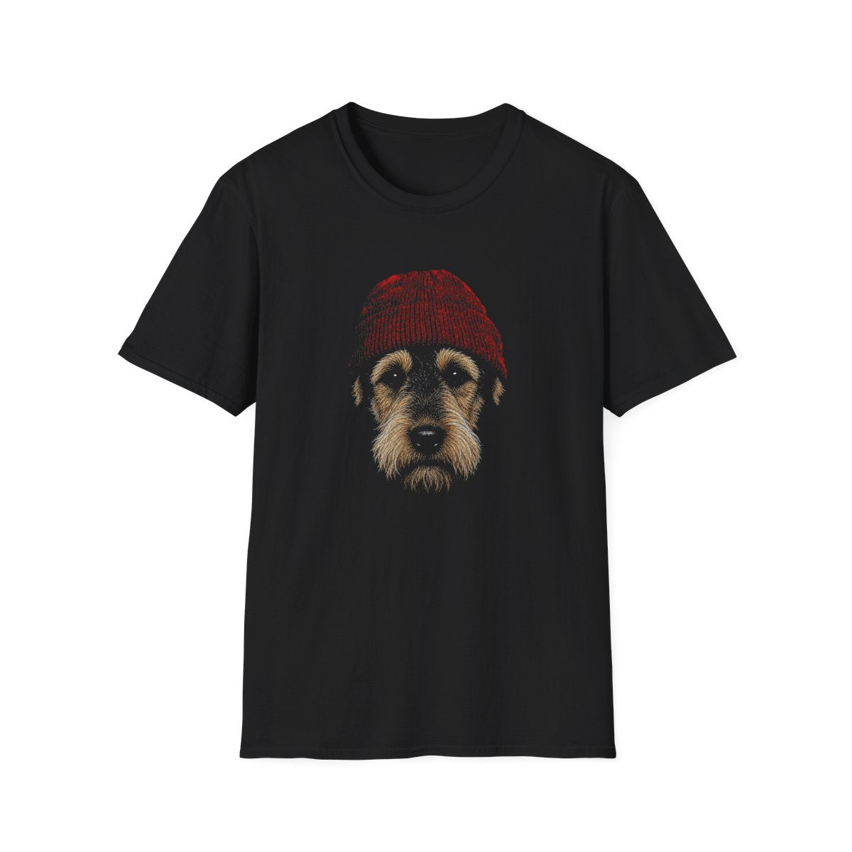 Welsh Terrier In Beanie Tee - Black