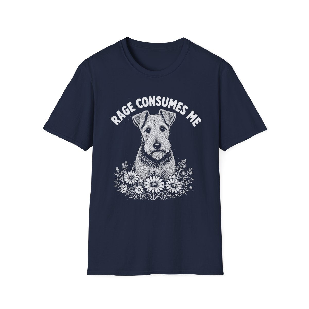 Welsh Terrier Rage Consumes Me Tee - Navy
