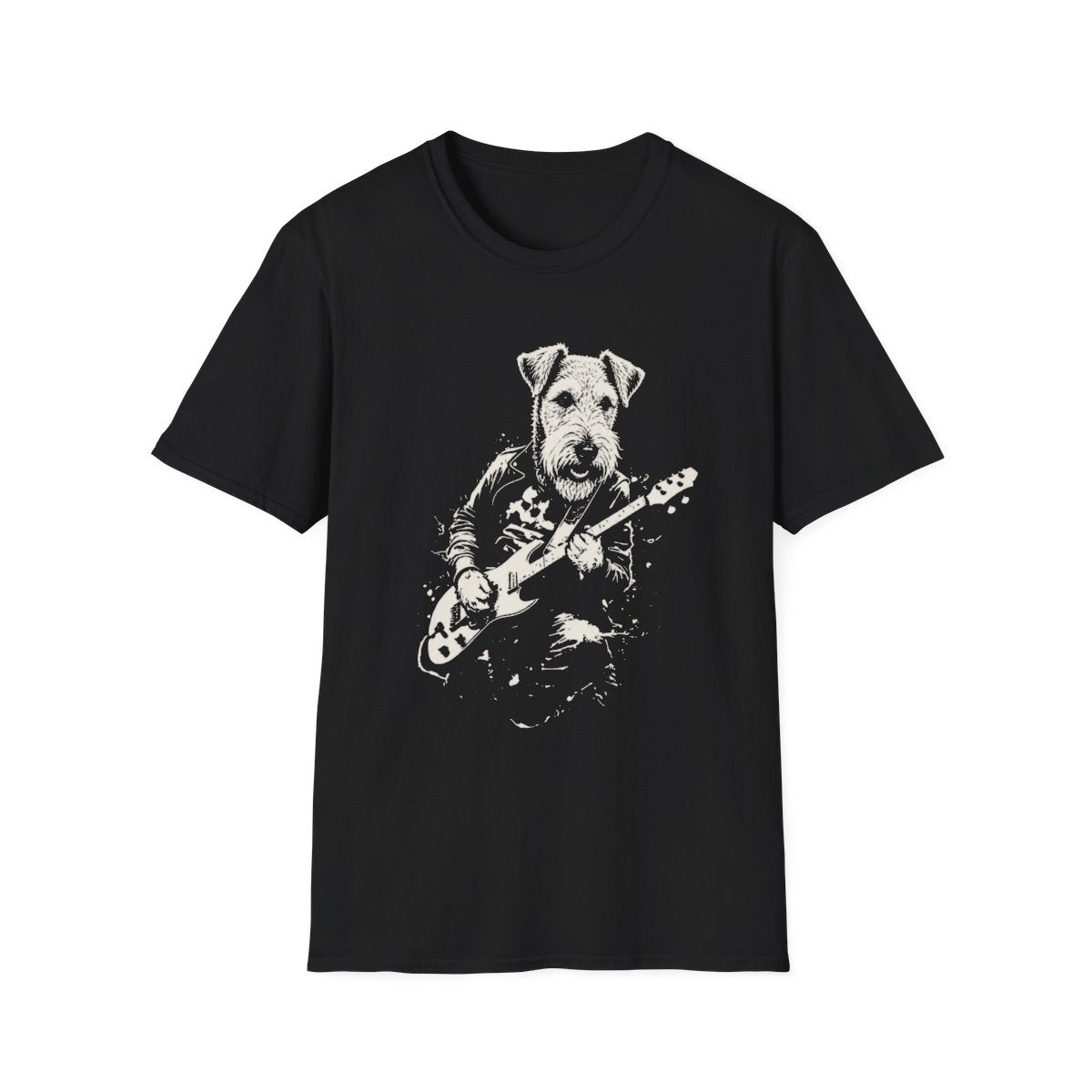 Welsh Terrier Rocking Guitar Tee - Black