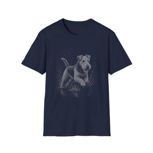 Welsh Terrier Water Run Tee - Navy