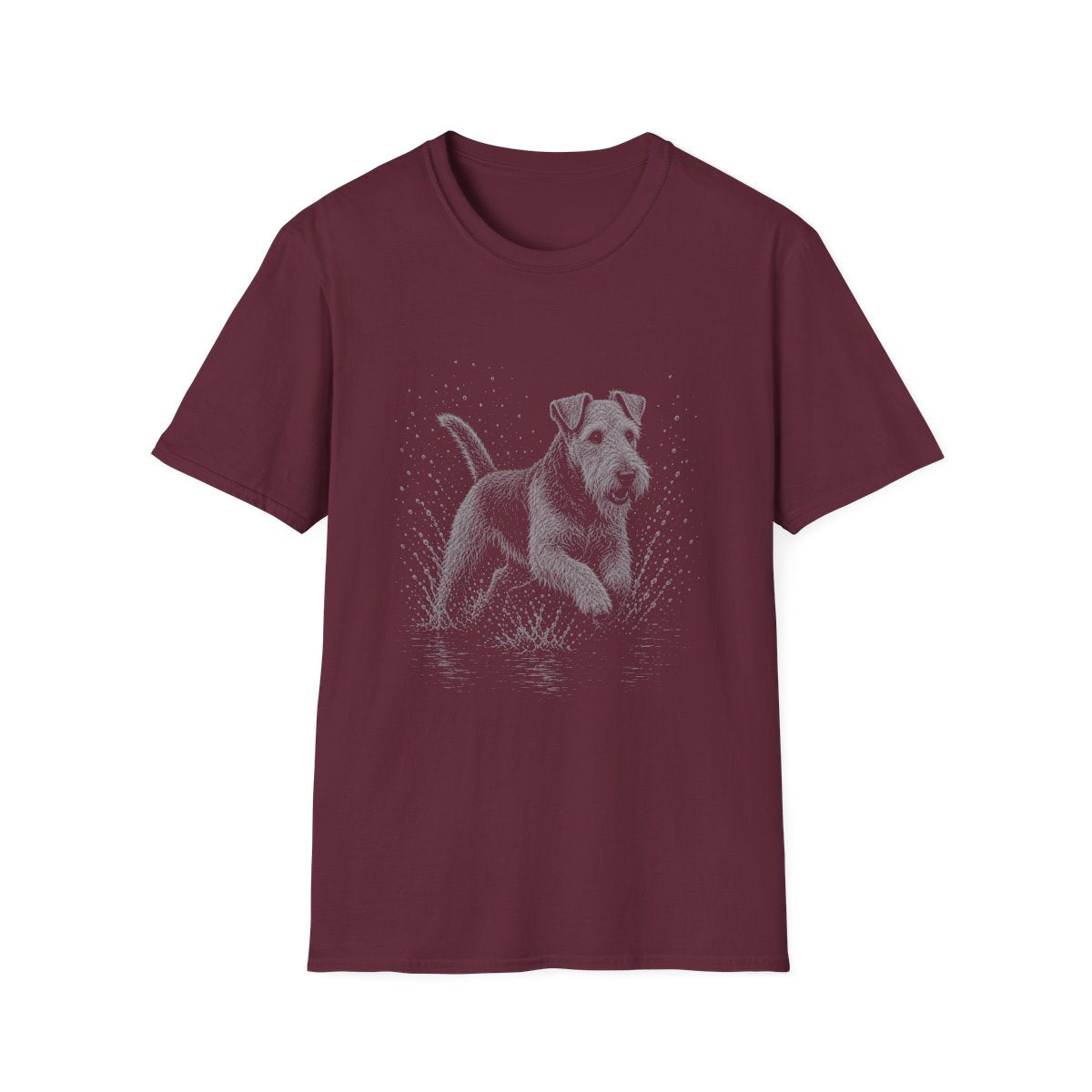 Welsh Terrier Water Run Tee - Maroon