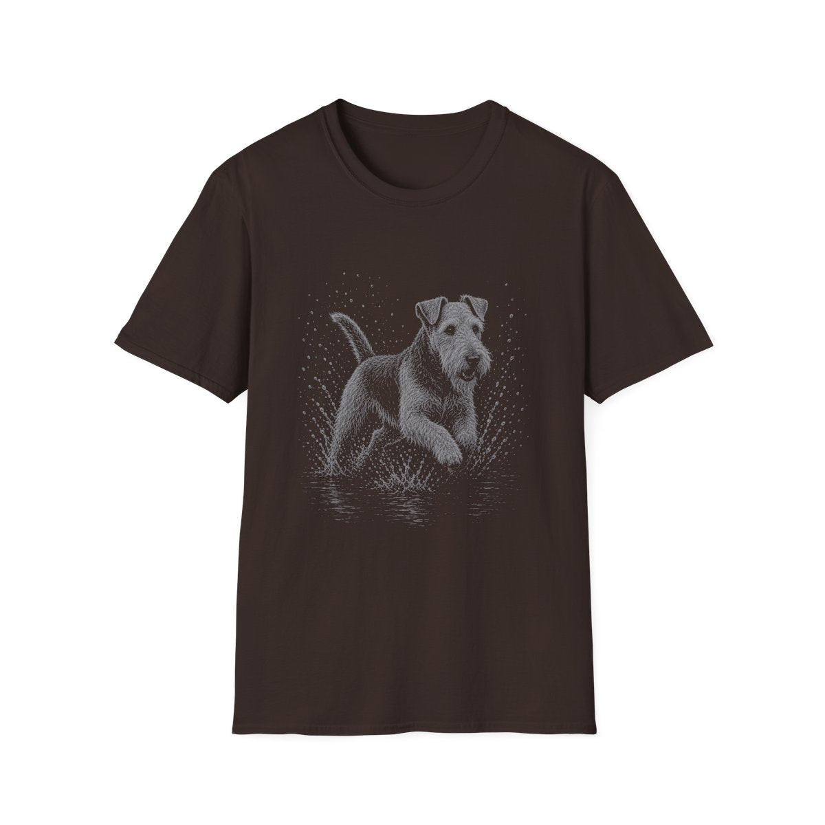 Welsh Terrier Water Run Tee - Dark Chocolate