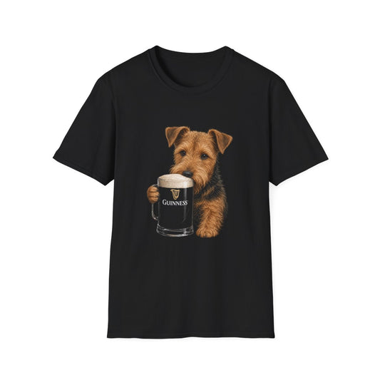 Welsh Terrier With A Pint Tee - Black