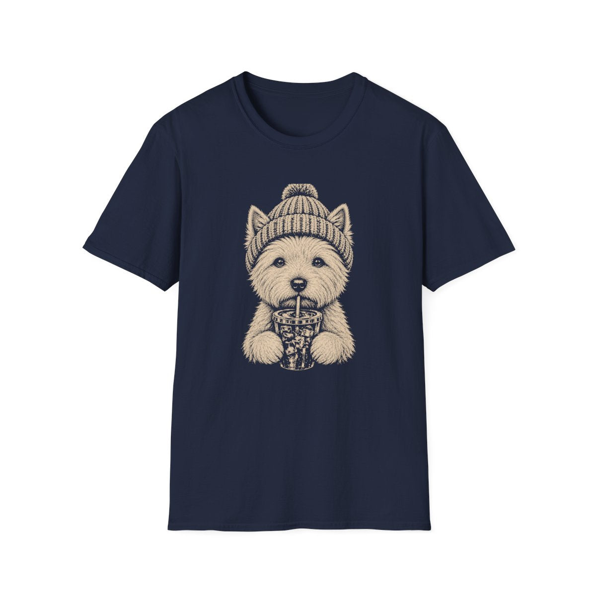 West Highland White Terrier Cold Brew Tee - Navy