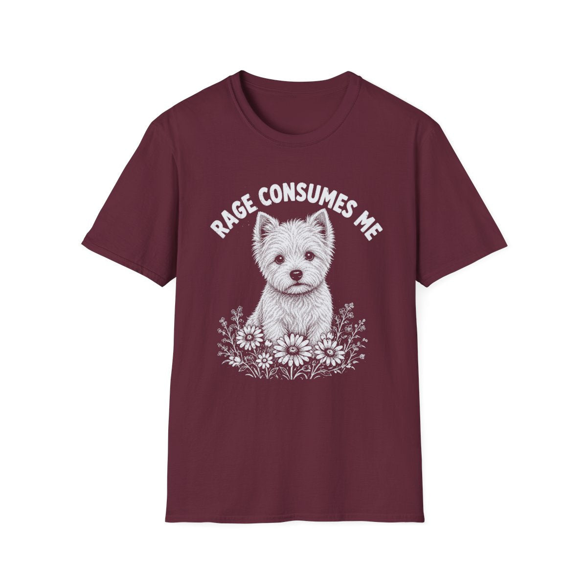 West Highland White Terrier Rage Consumes Me Tee - Maroon