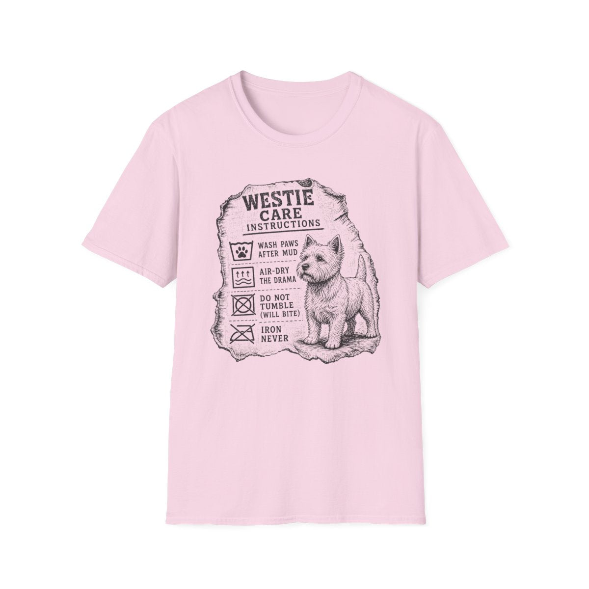 Westie Care Label Tee - Light Pink