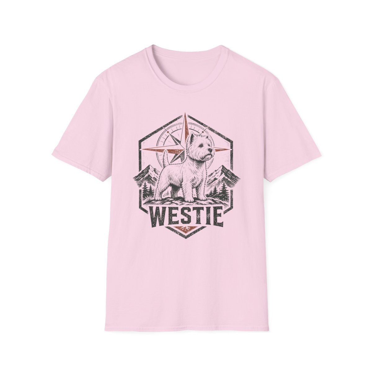 Westie Compass Badge Tee - Light Pink