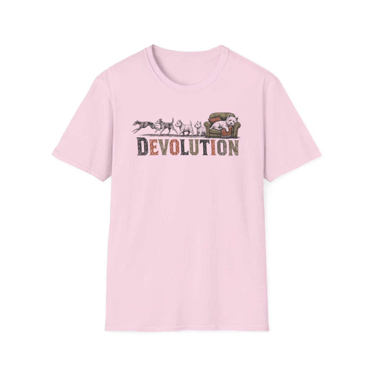 Westie Devolution Tee - Light Pink