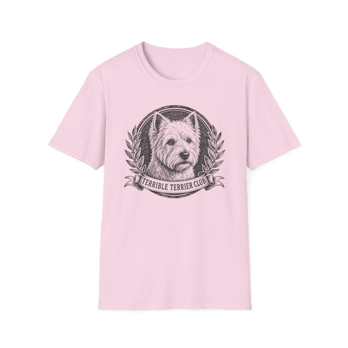 Westie Laurel Crest Tee - Light Pink