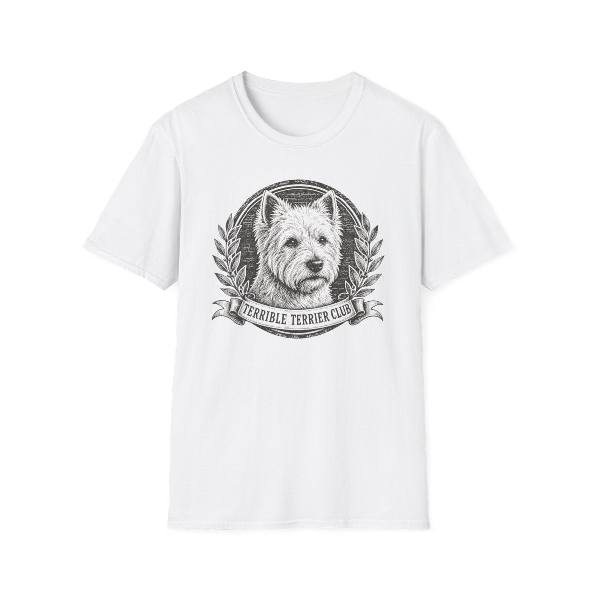 Westie Laurel Crest Tee - White