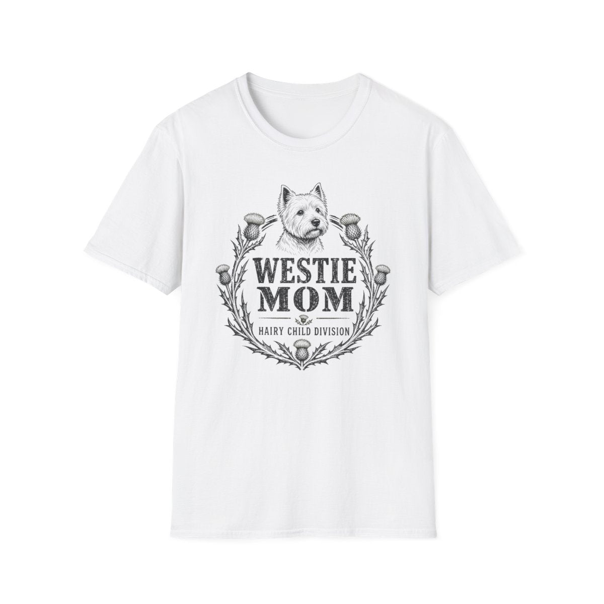 Westie Mom Badge Tee - White