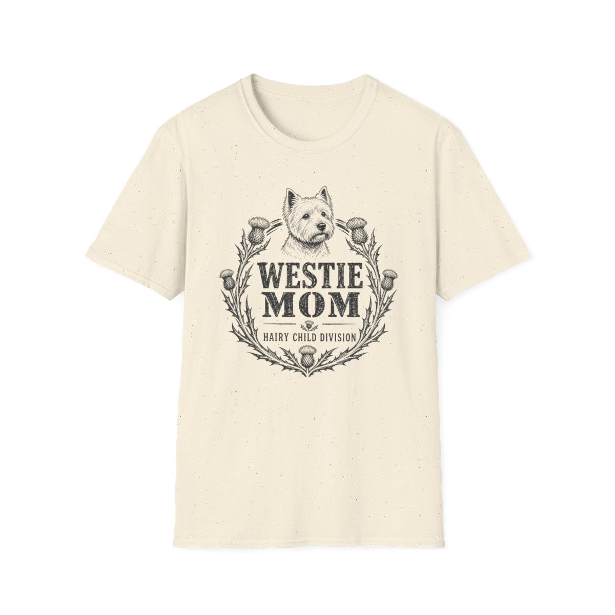 Westie Mom Badge Tee - Natural