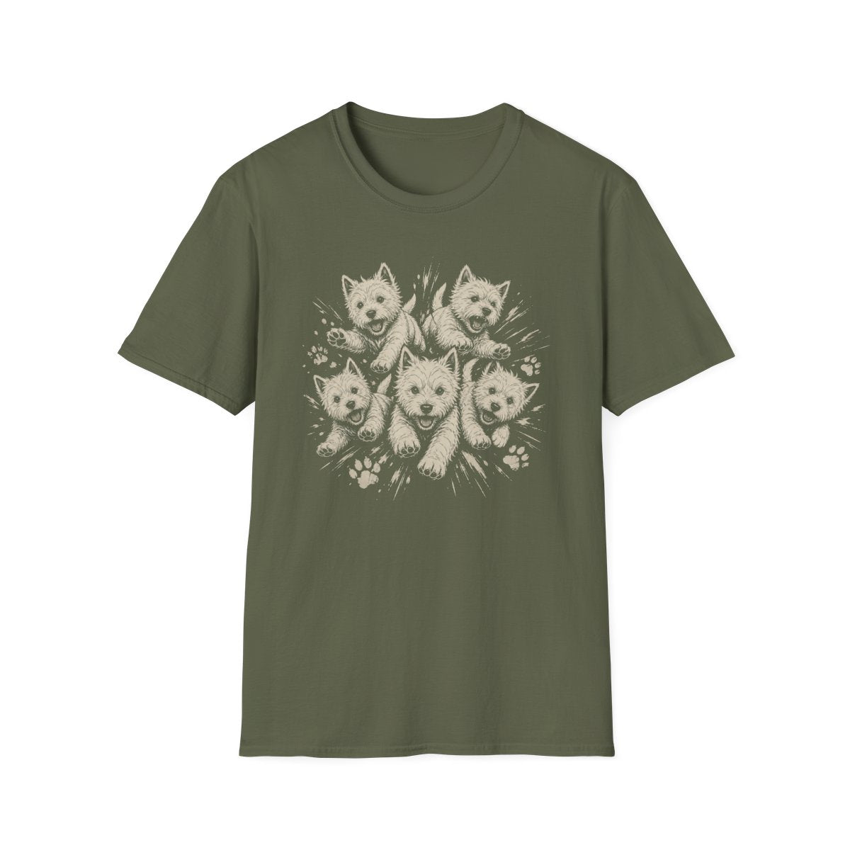 Westie Pack Attack Tee - Military Green