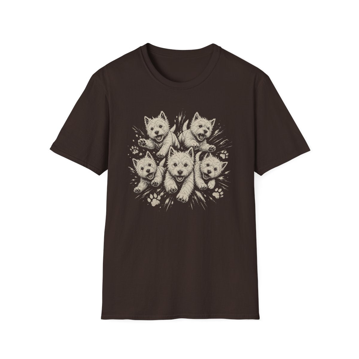 Westie Pack Attack Tee - Dark Chocolate