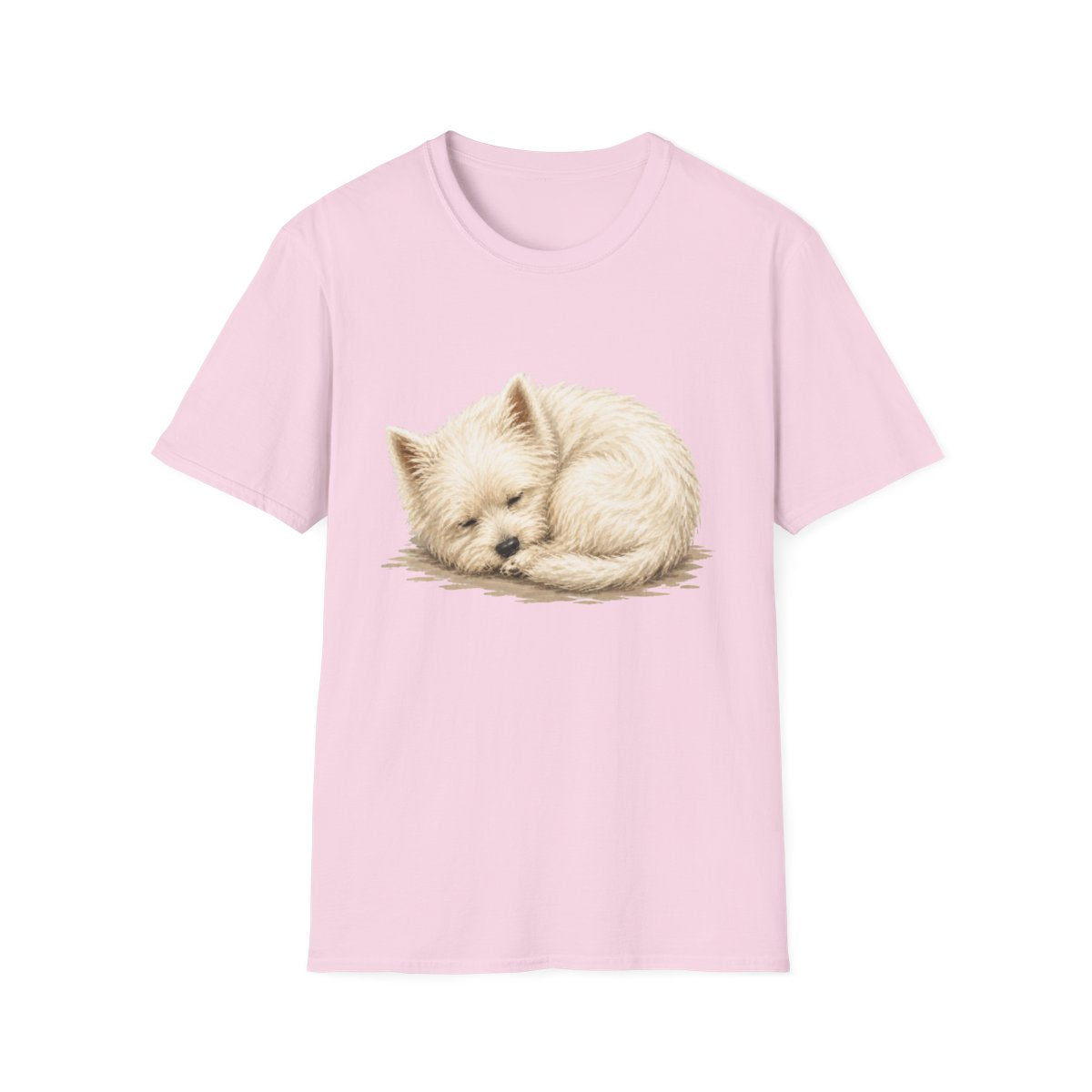 Westie Rest At Last Tee - Light Pink