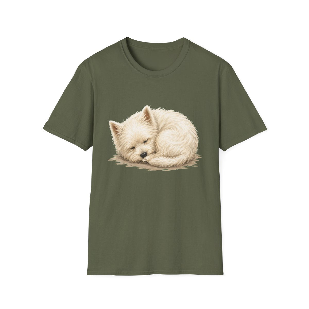 Westie Rest At Last Tee - Military Green