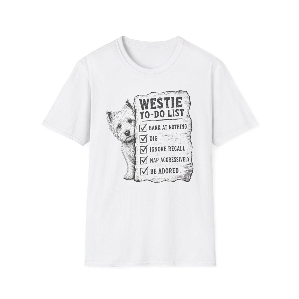 Westie To Do List Tee - White