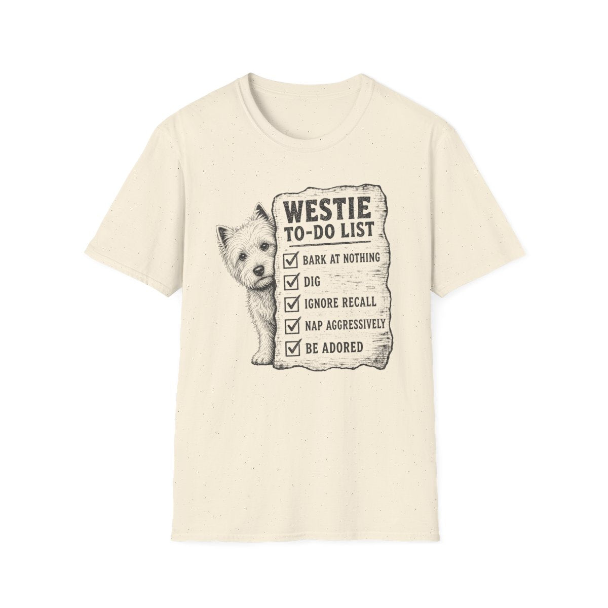 Westie To Do List Tee - Natural