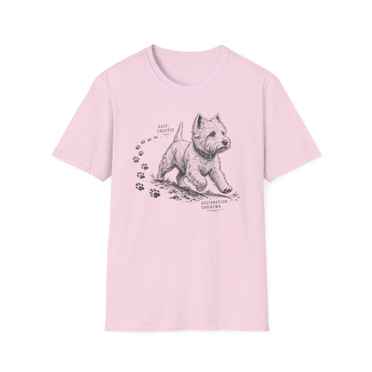 Westie Tracking Guide Tee - Light Pink
