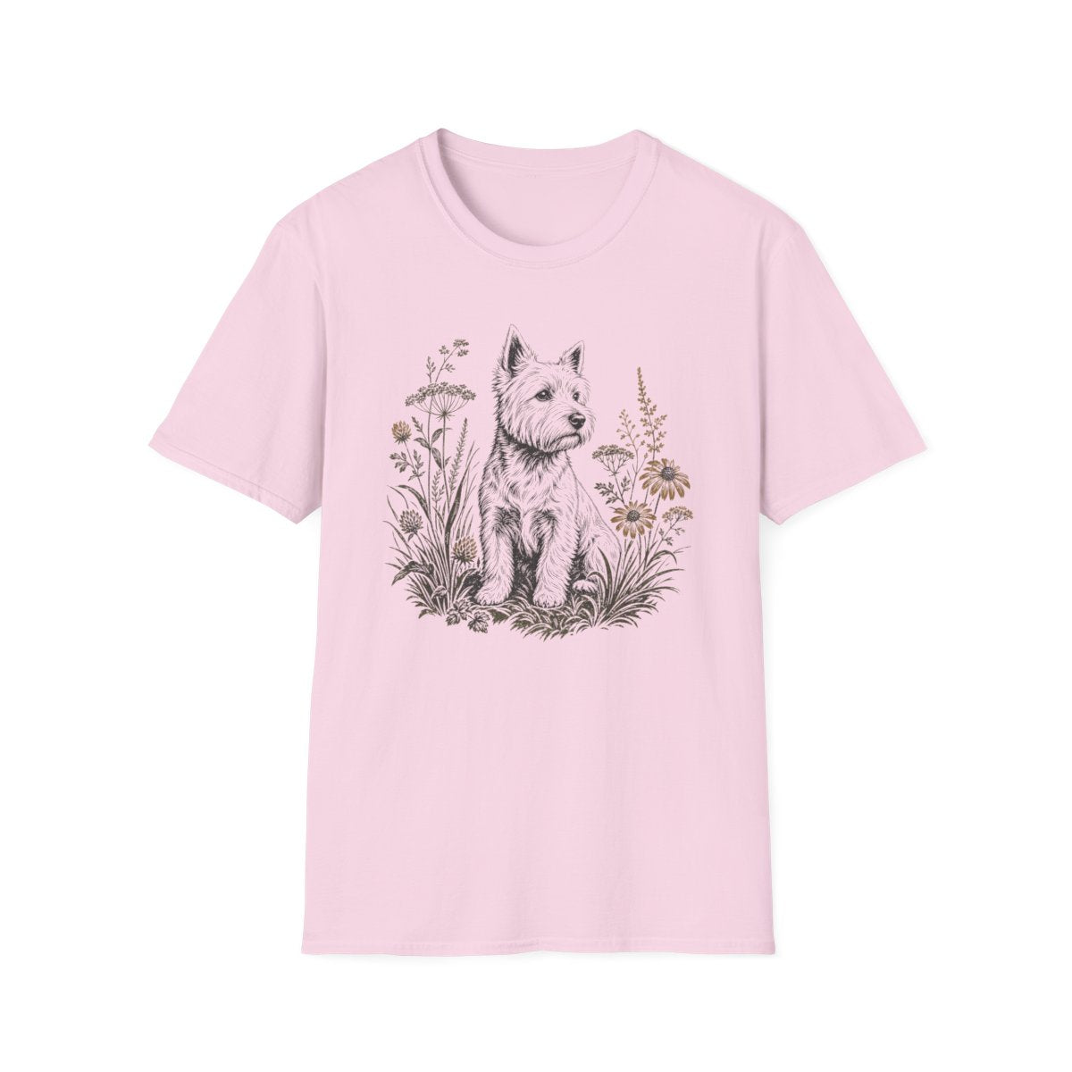 Wildflower Westie Tee - Light Pink