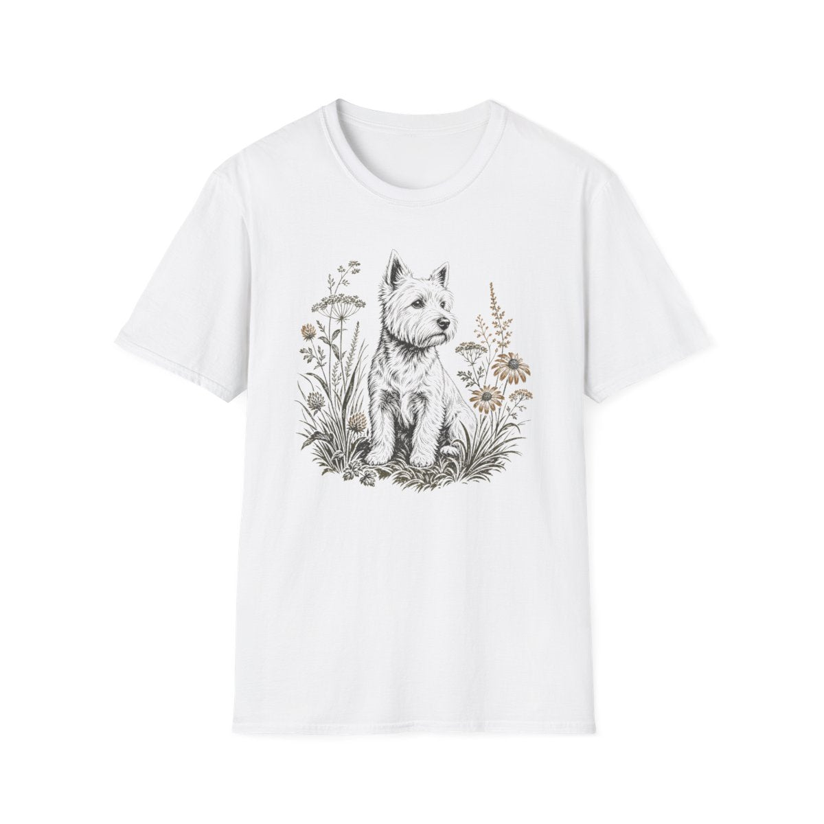 Wildflower Westie Tee - White