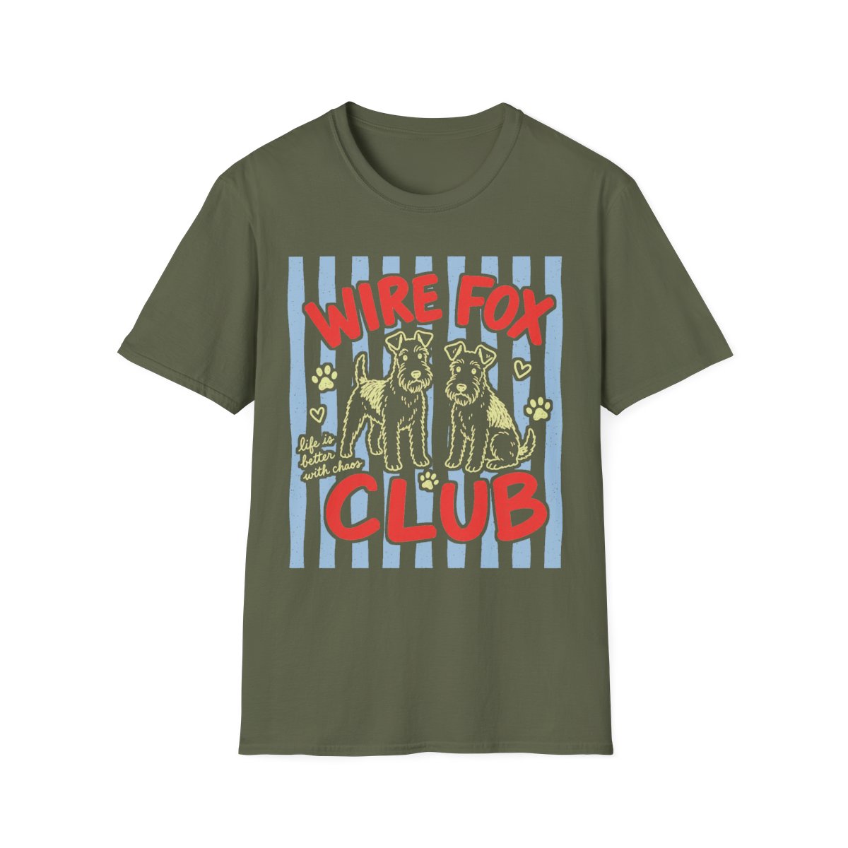 Wire Fox Club Tee - Military Green