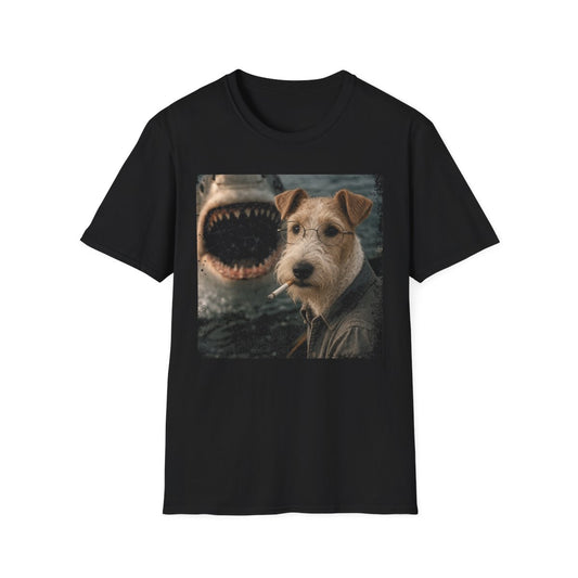 Wire Fox Terrier and Shark Tee - Black