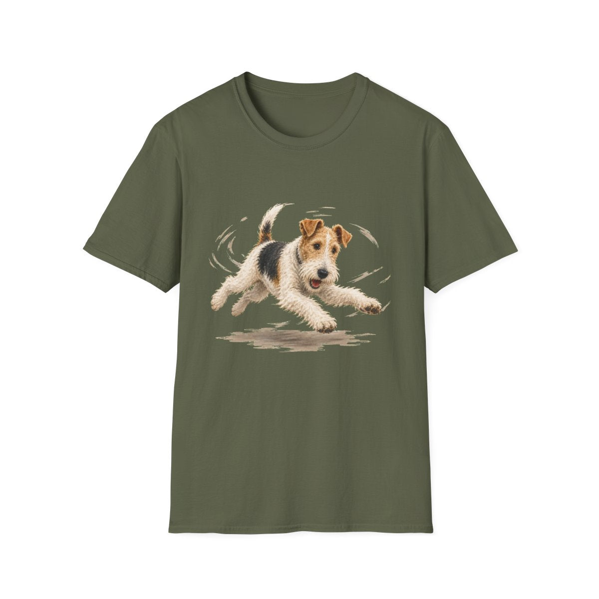 Wire Fox Terrier Certified Zoomies Champion Tee - Military Green