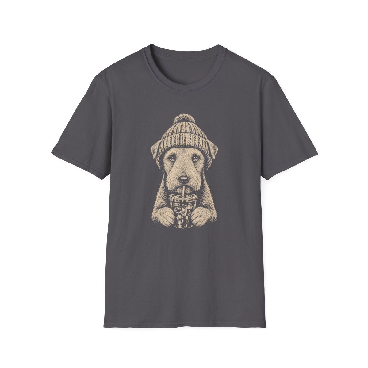 Wire Fox Terrier Cold Brew Tee - Charcoal