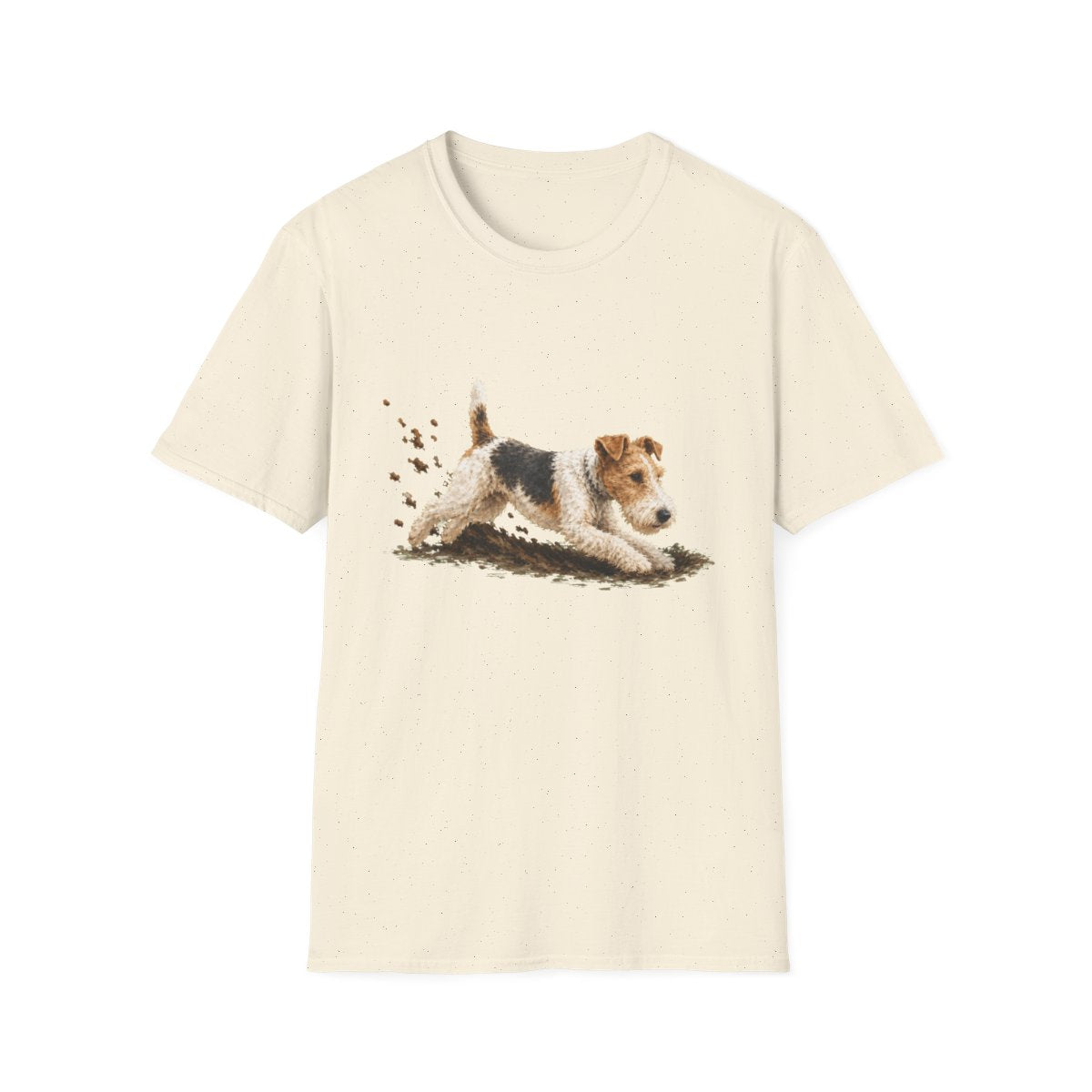 Wire Fox Terrier Excavating Mode On Tee - Natural