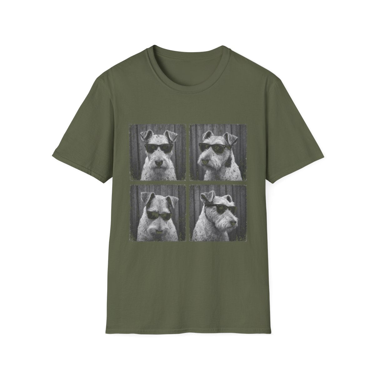 Wire Fox Terrier Photo Booth Tee - Military Green