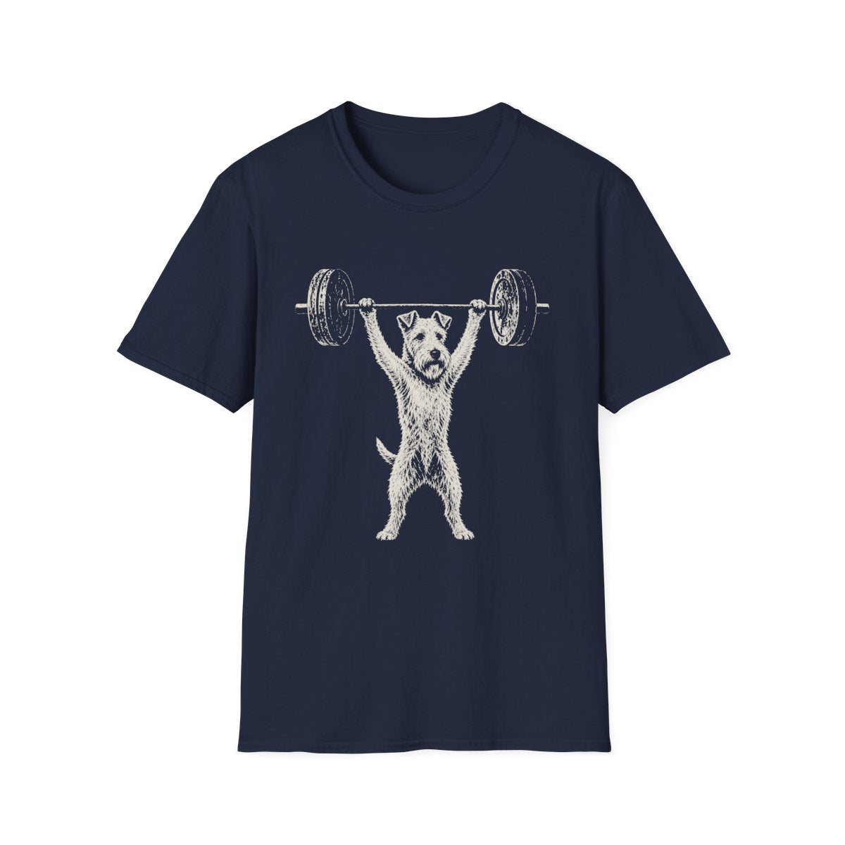 Wire Fox Terrier Powerlifting Tee - Navy