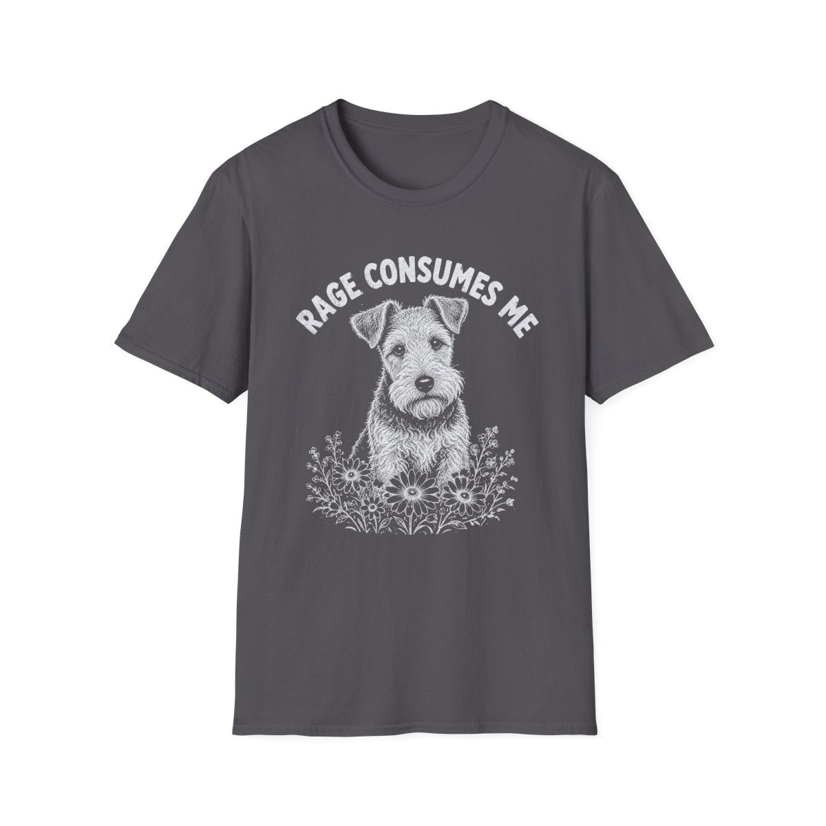 Wire Fox Terrier Rage Consumes Me Tee - Charcoal