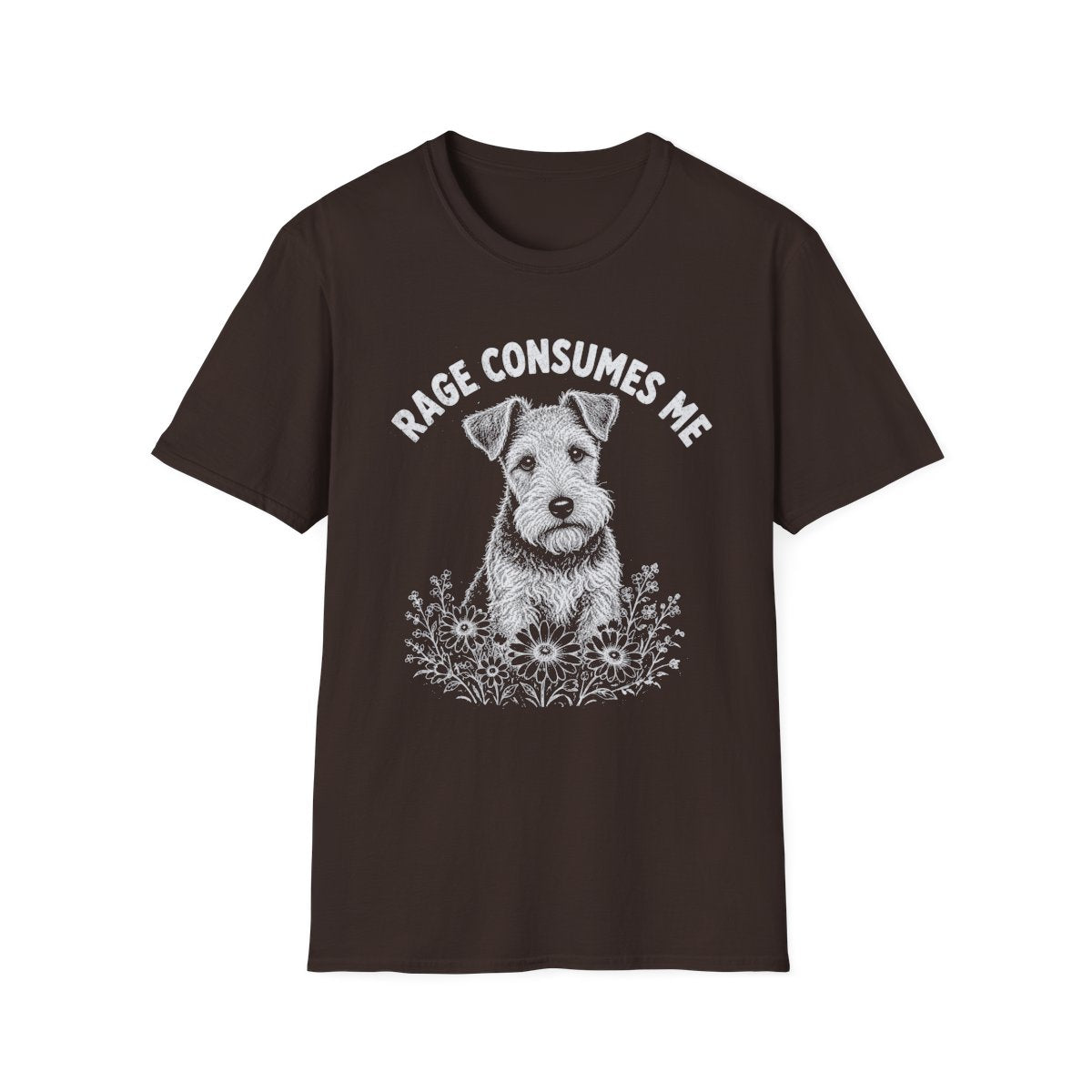 Wire Fox Terrier Rage Consumes Me Tee - Dark Chocolate