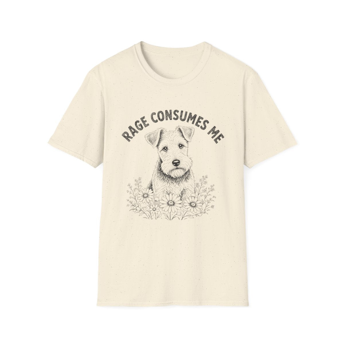 Wire Fox Terrier Rage Consumes Me Tee - Natural