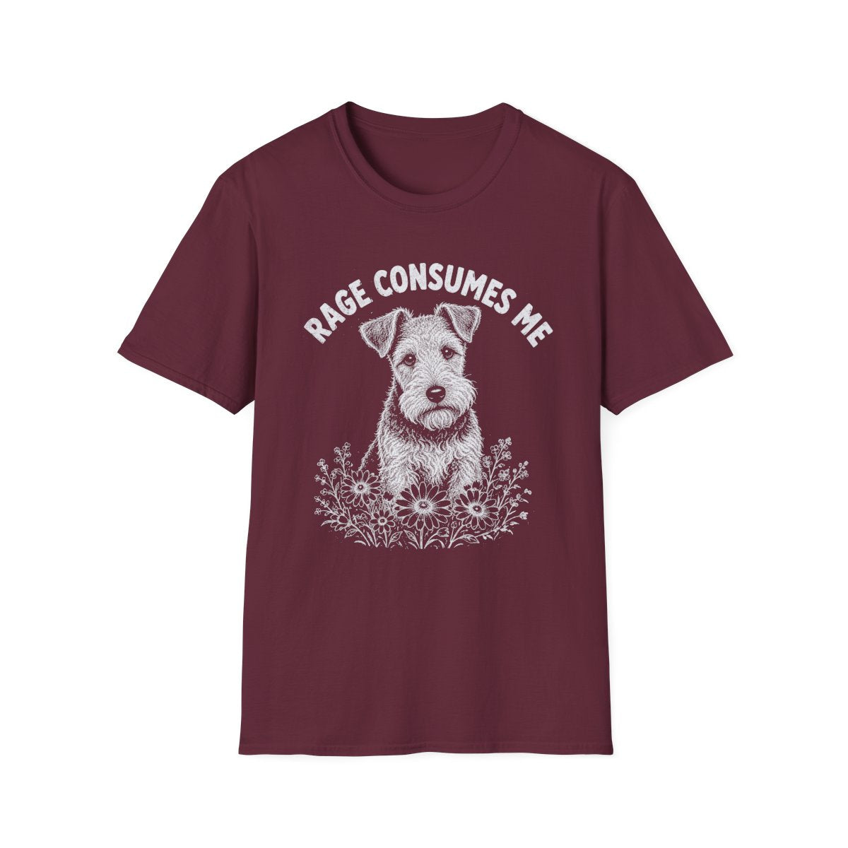 Wire Fox Terrier Rage Consumes Me Tee - Maroon
