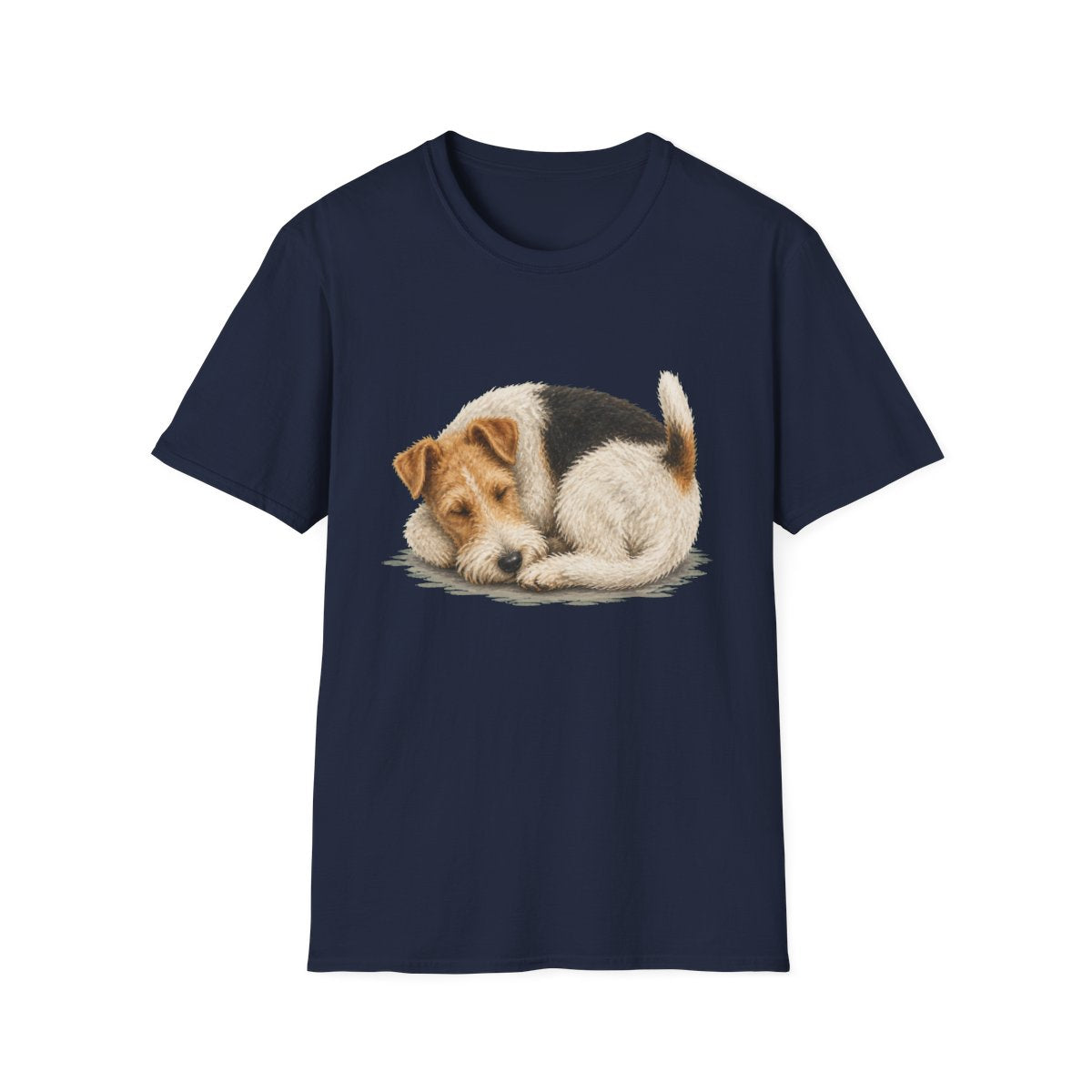 Wire Fox Terrier Rest At Last Tee - Navy
