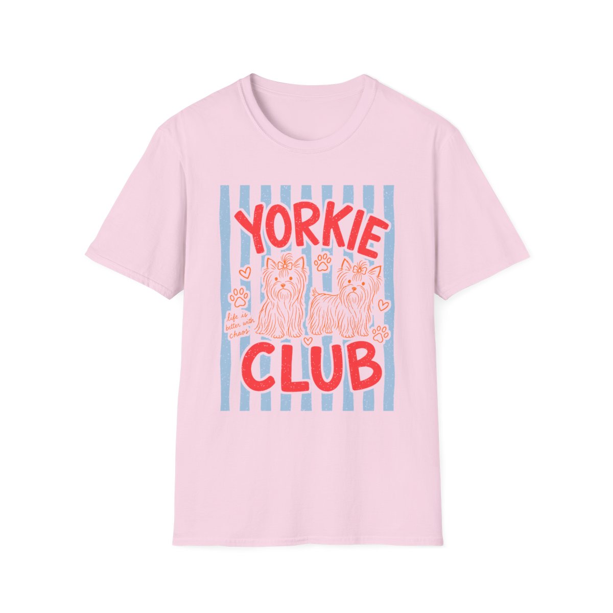 Yorkie Club Tee - Light Pink