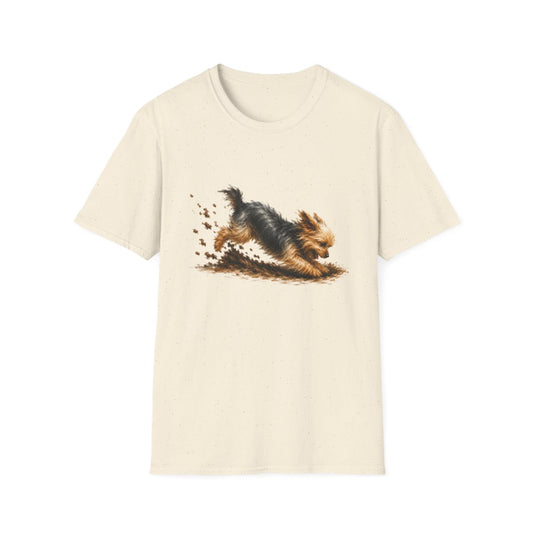 Yorkie Excavating Mode On Tee - Natural