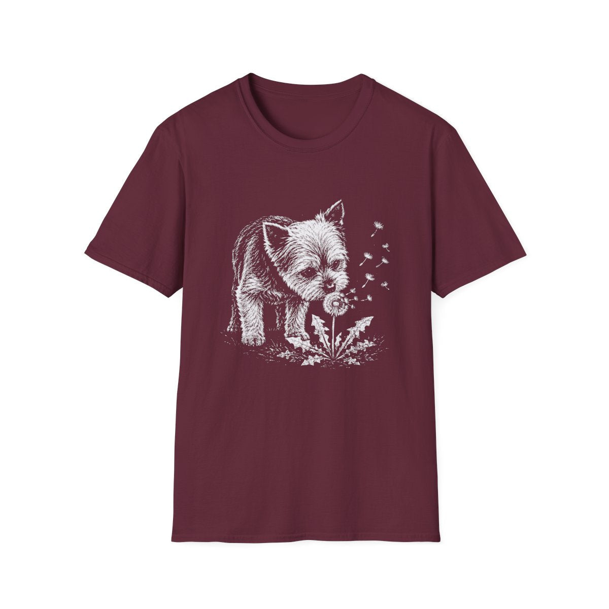 Yorkie Make A Wish Tee - Maroon