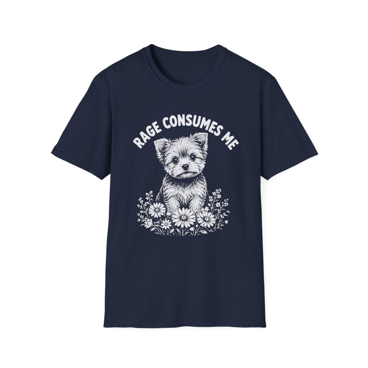 Yorkie Rage Consumes Me Tee - Navy