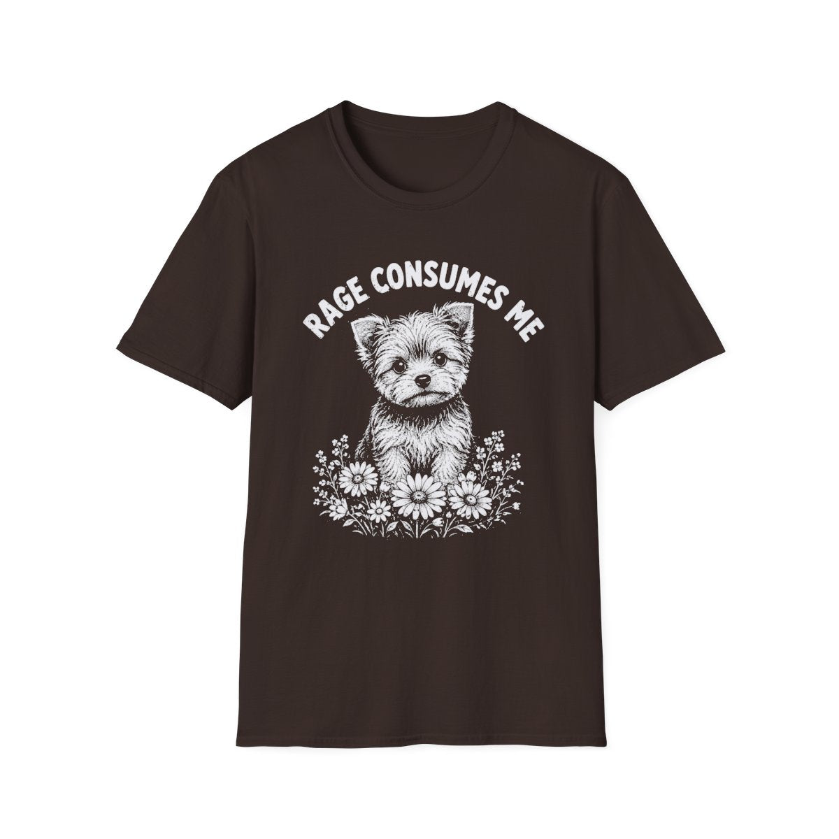 Yorkie Rage Consumes Me Tee - Dark Chocolate